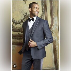 Dark Grey Tuxedo Tux Jacket Charcoal Steel Gray Cardi International 42L 42 Long
